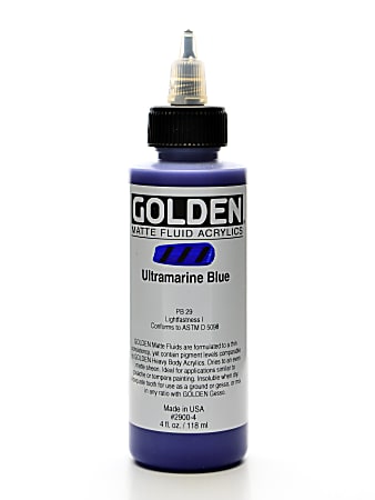 Golden Matte Fluid Acrylic Paint, 4 Oz, Ultramarine Blue