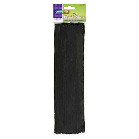 Creativity Street Chenille Stems - Classroom Activities, Craft Project - Recommended For 4 Year - 12" x 0.2" - 100 / Pack - Black - Polyester
