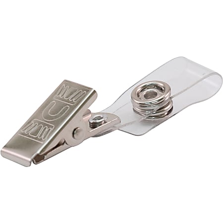 Advantus ID Badge Clip Adapter, Silver, Pack of 25