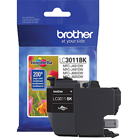 Brother LC3011BK Original Standard Yield Inkjet Ink Cartridge - Single Pack - Black - 1 Each - 200 Pages