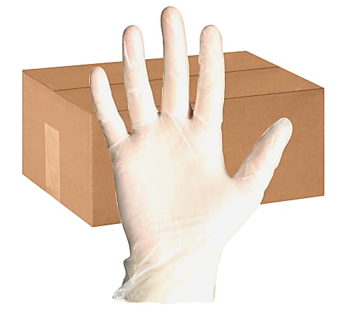 ProGuard Vinyl PF General Purpose Gloves - Large Size - Vinyl - Clear - Powder-free, Ambidextrous, Beaded Cuff, Disposable, Light Duty, Comfortable - For Manufacturing, Construction, Multipurpose, Painting, Cleaning, Food, Assembling - 1000 / Carton