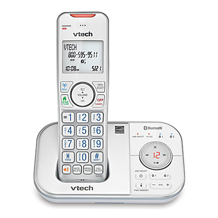 VTech Bluetooth® DECT 6.0 Expandable Cordless Phone With Connect to Cell And Digital Answering System, VT VS112-17