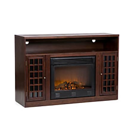 SEI Narita Media Console With Electric Fireplace, 32 1/2"H x 48"W x 14"D, Espresso