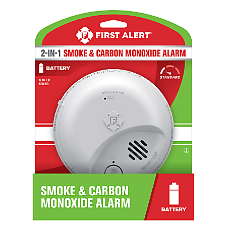 First Alert&reg; SMICO100 Battery-Operated 2-in-1 Smoke and CO Alarm, Ionization, White