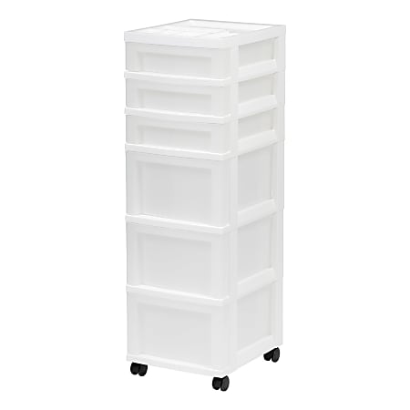 Iris Mini Chest, 6 Drawers, 67 Qt, White