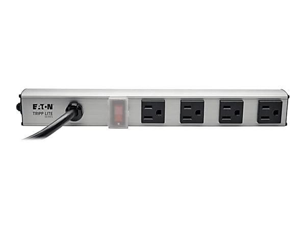 Eaton Tripp Lite Series 4-Outlet Power Strip, 10 ft. Cord, NEMA 5-15P Plug, 12 in. - Power strip (rac - PS120410