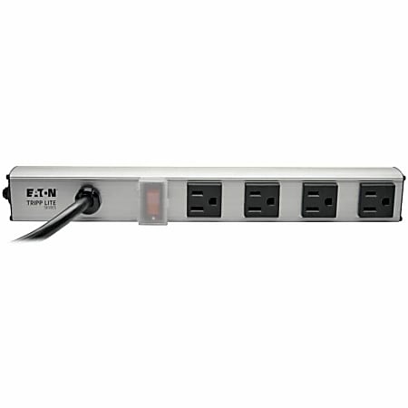 Eaton Tripp Lite Series 4-Outlet Power Strip, 10 ft. Cord, NEMA 5-15P Plug, 12 in. - Power strip (rac - PS120410