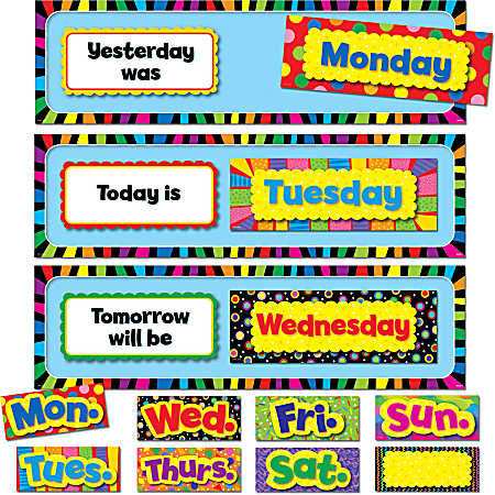 Creative Teaching Press Poppin' Patterns Day Of The Week Mini Bulletin Board Set