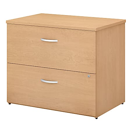 Bush Business Furniture Studio C 36"W Lateral 2-Drawer File Cabinet, Natural Maple, Standard Delivery