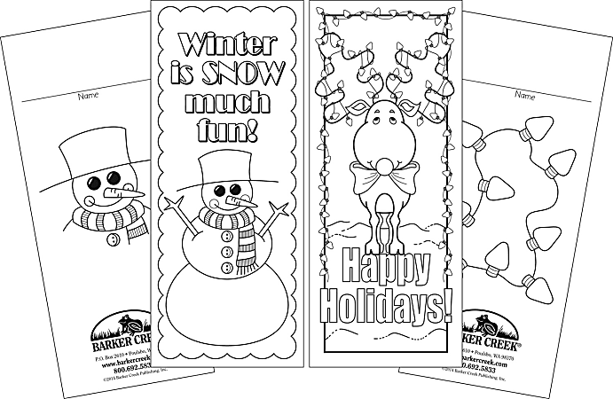 Barker Creek Bookmark Duets, Celebrate Winter, Pack Of 60