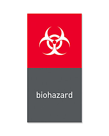 simplehuman Magnetic Trash Label, Biohazard, 4" x 8", Gray