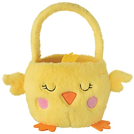 Amscan Chick Plush Easter Baskets, 6"H x 10"W x 10"D, Yellow, Pack Of 2 Baskets