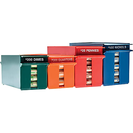Nadex Coins Storage Case - External Dimensions: 14"x11.5"x 5" - Padlock Closure - Stackable - Orange, Green, Blue, Red - Retail -  - NCS81008