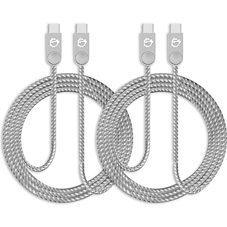 SIIG Zinc Alloy USB-C to USB-C Charging & Sync Braided Cable - 3.3ft, 2-Pack - Second End 1x Type C Male USB - CBUS0L11S1