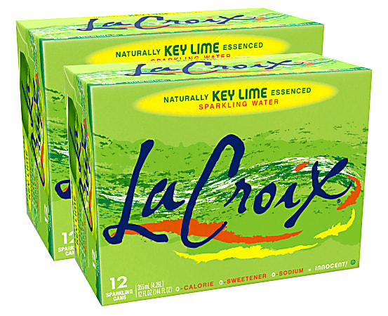 LaCroix Sparkling Water, 12 Oz, Key Lime, 12 Cans Per Pack, Case Of 2 Packs