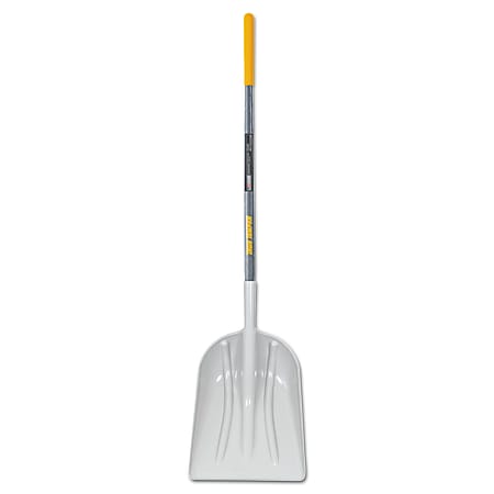 Poly Scoop with Hardwood Handle, 17.75 in L x 14.75 in W Blade, Square Point, 48 in Straight Cushion-Grip Handle