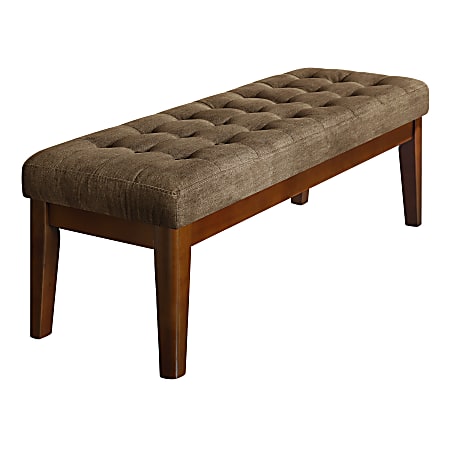 Elle Décor Claire Tufted Bench, Dusted Truffle/Brown