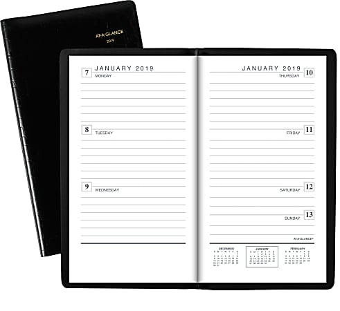 AT-A-GLANCE® Designer Cover Weekly Planner, 3 1/4" x 5 3/4", Assorted Colors, January to December 2019