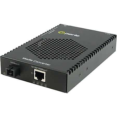 Perle S-1110P-S1SC10D-XT Media Converter - 1 x Network (RJ-45) - 1 x SC Ports - Single-mode - 10/100/1000Base-T, 1000Base-BX-D - Rail-mountable, Rack-mountable, Wall Mountable, Desktop