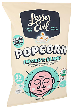 LesserEvil Organic Popcorn, Homer's Blend, 4.6 Oz, Total Qty 12