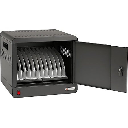 Bretford CUBE Micro Station - Up to 14" Screen Support - 16.50" x 18.25"x 17" Depth - Desktop, Countertop, Wall Mountable - Steel - Charcoal