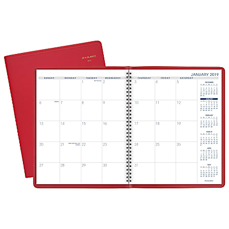 AT-A-GLANCE® Fashion Color 15-Month Monthly Planner, 9" x 11", Red, January 2019 To March 2020