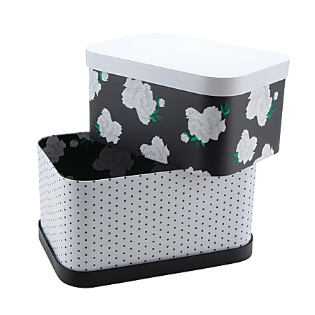 See Jane Work® Nesting Boxes, Black Dot/Floral, Pack Of 2 Boxes
