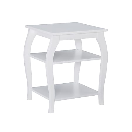 Powell Lahana Side Table With Shelves, 23”H x 20”W x 18”D, White