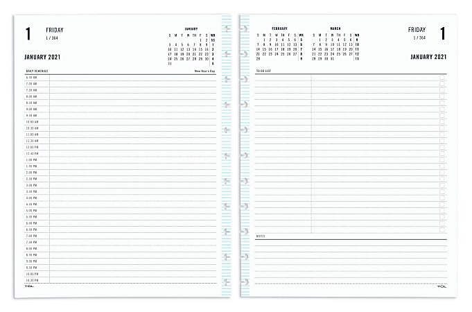 TUL® Discbound Daily Refill Pages, Letter Size, Fashion, January To December 2021, TULLTFLR-2PGF-RY