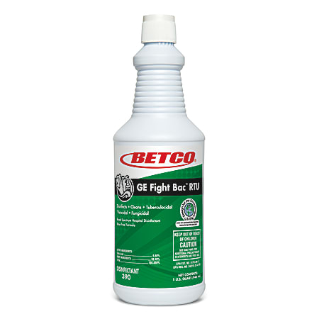 Betco® GE Fight-Bac RTU Disinfectant, 32 Oz Bottle, Case Of 12