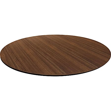 Lorell Knife Edge Banding Round Conference Tabletop - Walnut Round, Laminated Top - 1" Table Top Thickness x 48" Table Top Diameter - Assembly Required - 1 Each