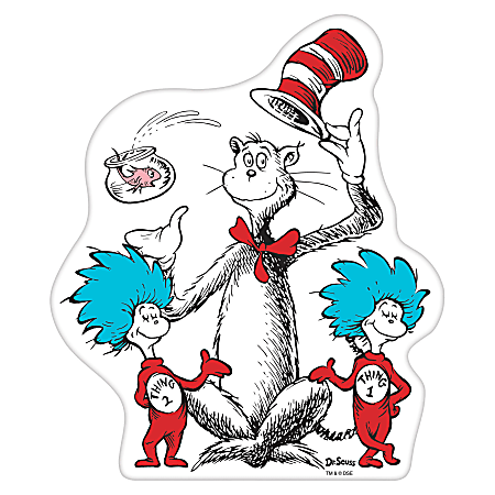 Amscan Dr. Seuss Small Cutouts, 8" x 7", Multicolor, Pack Of 22 Cutouts