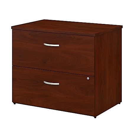Bush Business Furniture Studio C 36"W Lateral 2-Drawer File Cabinet, Hansen Cherry, Premium Installation