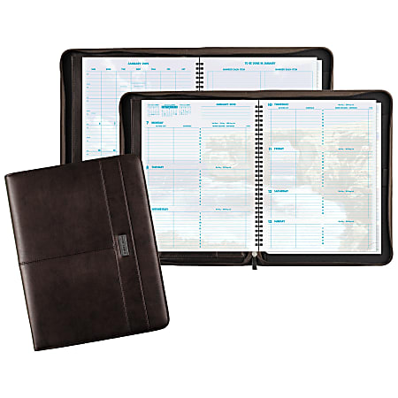 Day-Timer® Coastlines® Weekly Organizer, 8 1/2" x 11", 90% Recycled, Brown, January to December 2019