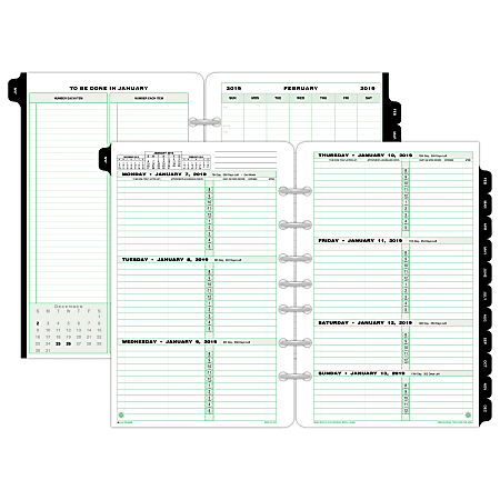 Day-Timer® Weekly Planner Refill, 5 1/2" x 8 1/2", January To December 2019