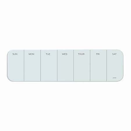 U Brands® Frameless Magnetic Cubical Dry-Erase Weekly Board, 20" x 5 1/2", Frosted White