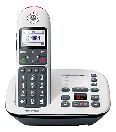 Motorola® CD5011 Cordless Expandable Telephone With Digital Answering System, White