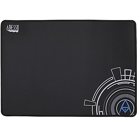 Adesso 16 x 12 Inches Gaming Mouse Pad - 0.13" x 12" x 16" Dimension - Black - Rubber, MicroFiber, Cloth - Scratch Resistant, Anti-slip, Peel Resistant