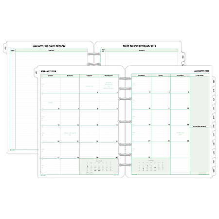 Day-Timer® Monthly Planner Refill, 8 1/2" x 11", January To December 2019