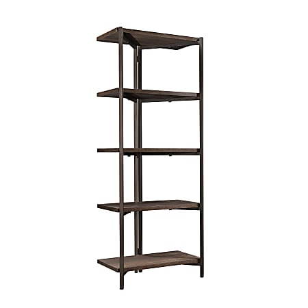 Sauder® North Avenue 60"H 5-Shelf Bookcase, Smoked Oak/Black