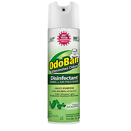 OdoBan Odor Eliminator Disinfectant 360&deg; Spray, Original Eucalyptus Scent, 14.6 Oz