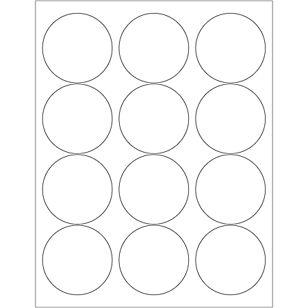 Office Depot® Brand Glossy Circle Laser Labels, LL303, 2 1/2", White, Case Of 1,200
