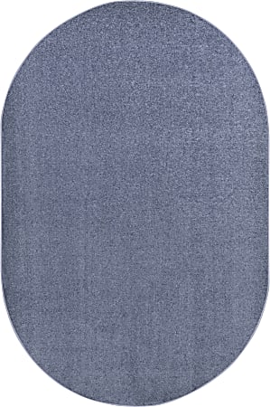 Joy Carpets® Kids' Essentials Oval Area Rug, Endurance™, 6' x 9', Glacier Blue