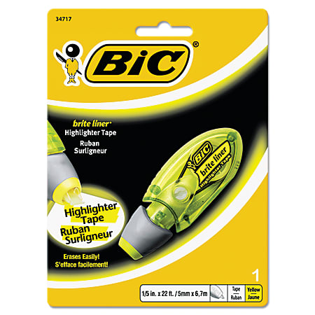 BIC Brite Liner Dispenser Highlighter Tape - 1 / Pack