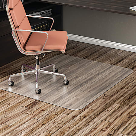 Realspace® EconoMat Chair Mats for Hard Floors, Rectangular,45" x 53", Clear, Pack Of 25 Chair Mats