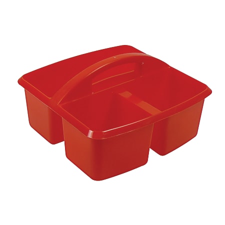 Romanoff Small Utility Caddies, 9 1/4"H x 9 1/4"W x 5 1/4"D, Red, Pack Of 6