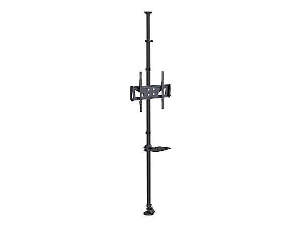 Tripp Lite Floor-to-Ceiling Mount for 32" to 65" TVs and Monitors - Height Adjustable, Shelf for A/V Source - Mounting kit (fasteners) - for TV and monitor - steel - black - screen size: 32"-65" - ceiling mountable, floor-standing