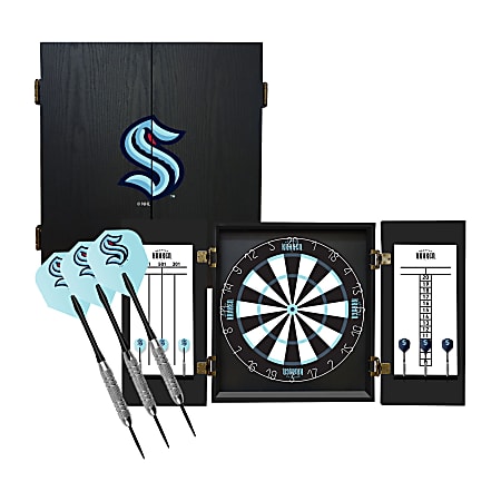 Imperial NHL Fan's Choice Dartboard Set, 21-1/2”H x 19-3/4”W x 3-1/2”D, Seattle Kraken