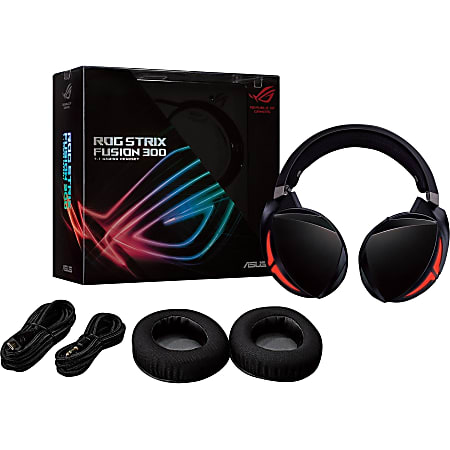 Asus ROG Strix Fusion 300 Headset - Stereo - USB, Mini-phone (3.5mm) - Wired - 32 Ohm - 20 Hz - 20 kHz - Over-the-head - Binaural - Circumaural