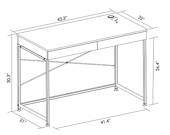 Realspace 44 W Valdi Computer Desk Brown Office Depot